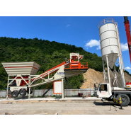 Centrale à béton mobile 60 m³ - Malaxeur Twinshaft 1500/1000 L - Trémie d'agrégats 36 m³ - Silo à ciment 100 tonnes_2