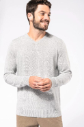 Pull col en V écoresponsable homme - Kariban - Réf: K980 - 50% coton biologique / 50% polyester recyclé_2