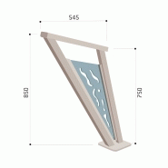 Appui cycles Venise - design en acier avec décor polycarbonate - Hauteur 850 mm - Fixation par scellement ou sur platine_2