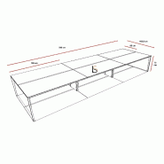 Bureau bench 6 personnes X5 - Officity. - Anthracite, Chêne moyen , 540_2
