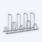 Râtelier 5 vélos sur 2 niveaux avec 4 arceaux pour antivol - Support vélos universel_2