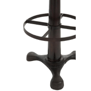 Tabouret de bar Valona - cuir marron, design industriel avec dossier confortable_2