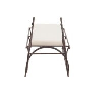 Banc luge en métal marron - assise blanche rembourrée en mousse - design élégant et original_2