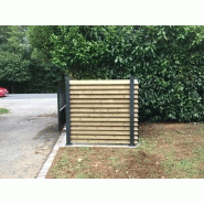 Cache-conteneur pour déchets - poteaux métalliques résistants au vent jusqu'à 2,50 m - bois brut issu de forêts durables_2