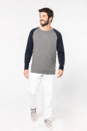 Sweat-shirt French Terry Bio bicolore col rond manches raglan homme - Réf: K491 - Kariban_2