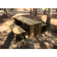 Table Gavarres VM311 - bois de pin traité classe IV avec piètement en acier Corten_2