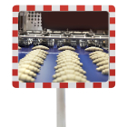 Miroir plat de contrôle Rouge et Blanc - 280 x 360 mm - Garantie 6 ans - Réflecteur Poly+ anti-UV et antivandalisme_2