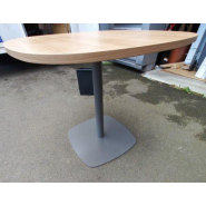 Table de réunion rectangulaire ou carrée en bois d'occasion - 80 x 80 cm - Pied central gris_2