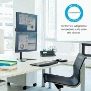 Bras porte-écrans double vertical sur pied Seasa_2