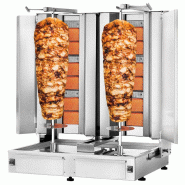 Grill Döner kebab gaz 2x3 brûleurs max 80 kg avec tôle de protection - moteur en bas_2