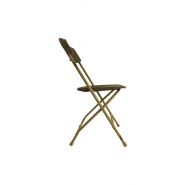 Lucy M2 - Chaise pliante attachable en plastique - Vif Furniture - Structure acier bronze et dossier polypropylène chocolat - Classement feu M2_2