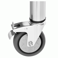 Table en inox avec étagère 120x60 cm sur roulettes_2