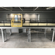 Plateforme poteaux 1 ou 2 niveaux - BCCom rayonnage - Charge de 250 à 1000 kg/m² - Acier galvanisé_2