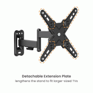 VALUE Bras TV mural, 3 axes, 13-43 pouces, jusqu'à 20 kg_2