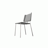 Chaise visiteur tapissée Frankie - Gris_2