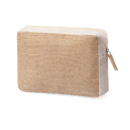 Trousse de maquillage zippée en coton et jute laminé - couleur naturelle - 43 gr_2