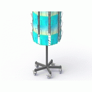 Présentoir mobile tournant - 64 cases en métal - 8 faces pour cartes postales (13-18V)_2