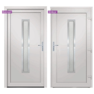 Vidaxl porte d'entrée blanc 108x208 cm pvc 3187896_2
