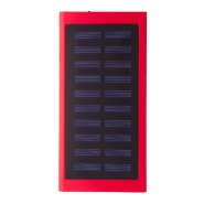 Power Bank USB - Boîtier en aluminium recyclé - Chargeur solaire intégré - Batterie 4000 mAh - Rouge_2