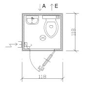 Bungalow sanitaire de chantier avec un WC à l'anglaise et un lave-main - S1_2
