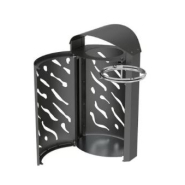 Corbeille Cendrier Venise 120 L - Acier et Tôle Découpée - Couvercle Réhaussé - Cendrier à Tiroir_2