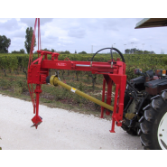 Tarière à construction mécano-soudée avec déport hydraulique pour vignes de 1m30 à 2m - Pare-fil et amortisseur_2