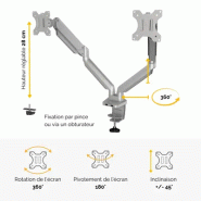 Bras porte-écrans double Platinum Series - Argent_2
