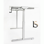 Bureau réglable en hauteur manuellement - MDD - Blanc 9010, 160, Blanc_3