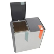 Poubelle tri-sélectif sécurisée incendie en aluminium - 2 liners intérieurs - Recyclostar_2