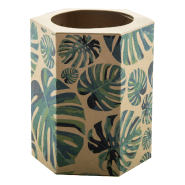 Pot à crayons hexagonal en papier kraft - impression quadri incluse - livré à plat_2