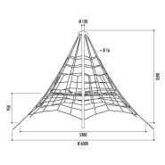 Araignée pour aire de jeux - Hauteur 2m, 2.7m ou 3.5m - Filet de pyramide en corde armée Ø 16 mm_2
