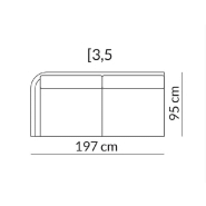Canapé Hudson OLTA - blanc cassé beige avec piètement en acier, revêtement en tissu de haute qualité_2