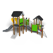 Structure multi-jeux 3 à 5 ans - Unimini Koppy - 8047023 - Hags - Poteaux bois et panneaux HPL - Fondation à enterrer_2