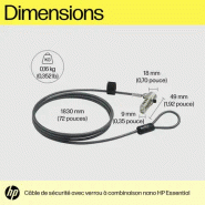 Cble de verrouillage avec combinaison HP Essential Nano_2