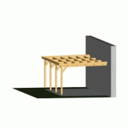 Abri camping-car ouvert adossé bois / structure en bois / toiture plate / 3.61 x 3.20 m_2