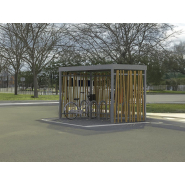 Abri vélo ouvert en bois design et modulaire - JUNGLE_2