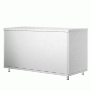 Meuble bas inox central P 600 mm avec portes -_2