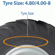 4.80/4.00-8 Roue à centre ouvert Jante Rotovator dégagée 25mm Roulement à billes (Lot de 4)_2