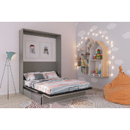 Armoire lit escamotable Genius Sofa - Canapé gris mat avec couchage 140x200 cm_2