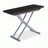 Table basse relevable COLIBRI ultra compacte - mélaminé bois wengué - 100 x 45/90 cm - système à pistons gaz_2