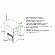 Grand caisson pour dossiers suspendus - MDD - Gris aluminium, Blanc pastel_2
