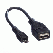 VALUE Câble USB 2.0, USB A femellle - Micro USB B mâle, OTG, 0,15 m_2