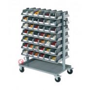 Chariot porte bac Smart 102 - avec bacs à bec - acier galvanisé RAL7000 - dimensions 1023x613x1430 mm - capacité 300 kg_2