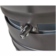 Corbeille publique Vanoise - 40 Litres - Acier avec pied latéral cintré - Verrouillage par serrure et clé triangle_2