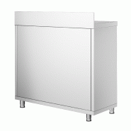 Meuble bas inox adossé P 600 mm avec portes - 800_2