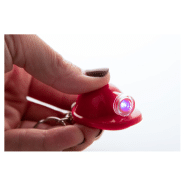 Porte-clés publicitaires - casque de sécurité en plastique avec lampe LED - couleur rouge_2