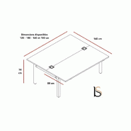 Bureau bench 2 personnes Yan C - MDD. - Blanc, 120, Anthracite_2