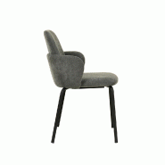 Paddy - Chaise empilable en tissu gris foncé_2