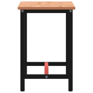 Vidaxl établi 115x55x81,5 cm bois massif de hêtre et métal 3188904_2