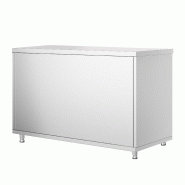 Meuble bas inox central P 700 mm avec portes - 1200_2